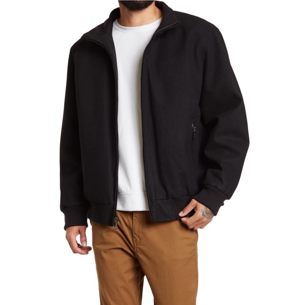 Calvin Klein Mens Wool Blend Bomber In Black Color Size Small - NWT - Reemoly